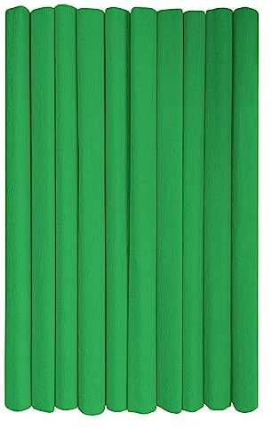 Interdruk - Rouleaux de papier crépon pour enfants, bricolage et décorations - Lot de 10 rouleaux (50cm x 200cm, 28g/m2) - 23 Vert