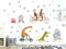 WONDER MURALS Wandtattoo Kinderzimmer Deko Mädchen Junge Wandaufkleber Tiere auf Fahrrad Wandsticker Kinder Wanddeko Babyzimmer Giraffe Affen Elefant (Giraffe & Freunde)