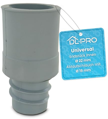 DL-pro Embout de tuyau de vidange universel - Diamètre intérieur : 22 mm - Pour machine à laver et lave-vaisselle - Diamètre : 19 mm