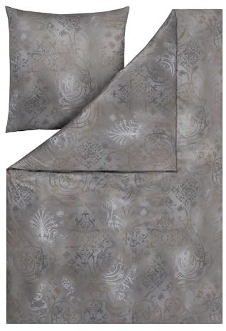 ESTELLA Mako Jersey Bettwäsche 155x220 Gregorio Ornamente grau 6174-810