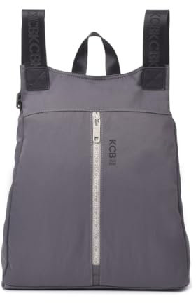 KCB Mochila Antirrobo Grande Combo | Resistente al agua | Con Bolsillos Ocultos, Ideal para Viaje y Trabajo | 100% Vegano | Color Gris