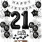 Luftballons 21 Geburtstag Dekoration frauen Mann Schwarz weiß, deko 21. Geburtstag frauen,Tortendeko 21 Geburtstag frauen ,Geburtstagsdeko 21 jahre Männer Schwarz Ballon 21. geburtstag frau