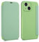 OUBELI Hülle für iPhone 15 Handyhülle Premium PU Leder Flip Klapphülle Tasche Case Flüssige Silicone Case [Standfunktion] [Kartenfächern] Schutzhülle (grün)