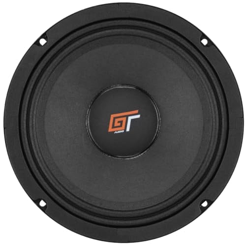 KIT SET PER BASS FACE GT AUDIO GT-MR8/4 1 midwoofer medio basso midrange da 20 cm 200 mm 8 diametro 100 watt rms 200 watt max impedenza 4 ohm, portiere sportelli auto, 1 pezzo