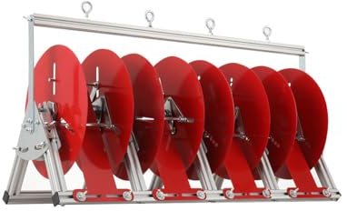 Cozyel Kompakt Kabeltrommel, Faltbar Aluminiumlegierung Kabel Abroller Kabelabroller Kabelhaspel Kabelwickler Leitungsabroller mit 4 Kabel Spulenhalter, für Kabel mit 6 Quadratmillimetern und Darunter