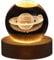Pomurom Saturn Kristallkugel Nachtlicht, 6cm Nachtlampe Mit Lampensockel, Leuchtende Lampe Stimmungslichter LED Schlafzimmer Heimdekoration Geschenk für Kinder Erwachsene