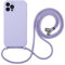 Hadwii Cover con Cordino per iPhone 15 Pro Max Custodia con Regolabile Collana Necklace Antiurto AntiGraffio Morbido Fodera in Microfibra Case con Laccio Tracolla per iPhone 15 Pro Max, Lilla