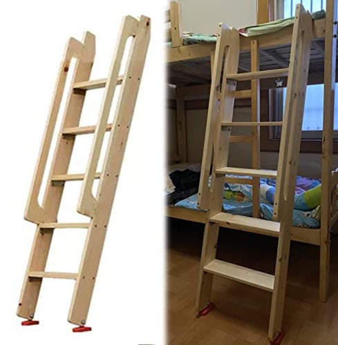 KAYEF Bunk Bed Ladder Wooden Bunk Bed Ladder with Handle, Stable Safety Wooden Bed Side Ladder for Attic/Stairs/Top Bunk/Camper/Dorm, Easy to Assemble (Size : 5 Step 150cm/59)