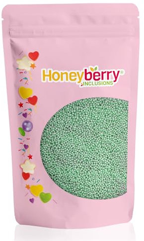 Grüne Nonpareilles 200g - Natürliche Essbare Streusel Tortendeko - Grüne Streudeko, Mini Zuckerperlen, Zuckerstreusel