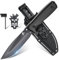Purple Dragon Coltello da Sopravvivenza Grigio-nero con Fodero in Kydex, Coltello da Esterno Full Tang a Lama Fissa in Acciaio D2, Coltello da Sopravvivenza per Campeggio, Regali per Uomini