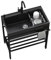Edelstahl Spültisch 1 Becken,Freistehende Gewerbliche Spülbecken Schwarz,Spülenschrank Gastro Spüle Küchenspüle mit Armatur,Unterschrank,Outdoor Waschbecken Einzelbecken Ausgussbecken,für Außen,Küche