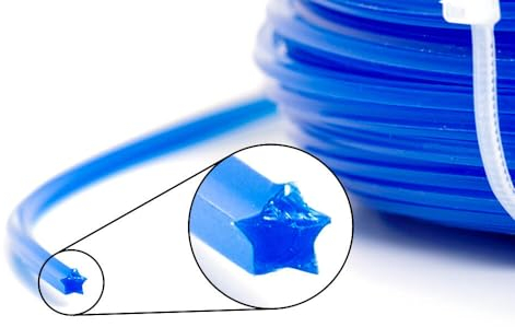 pokm toolsmarket - 2.0mm / 100m Mähfaden Stark, Trimmerfaden Rasentrimmer Faden, 5-kant Stern, Freischneider Faden, starker Sternquerschnitt, Unkrautschneider, Blau