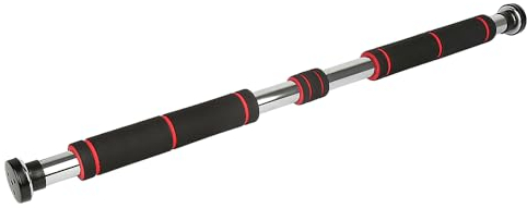 OHMG Klimmzugstange Türrahmen,Reckstange Ohne Schrauben 80-115cm Ausziehbar,Pull Up Bar Tragkraft bis 200 Kg,Reckstange für den Türreck,urnstange mit Handpolster,für dein Home-Gym (Schwarz Rot)