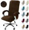 Alishomtll Samt Bürostuhl Bezug mit Armlehne Stretch Stuhlhussen Gaming Stuhl Bezug Abnehmbare Sessel Überzug Elastische Stuhlbezüge für Bürostuhl Computer Stuhl Drehstuhl (Kaffee, X-Large)