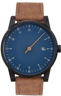 slow Solar 06 - Brown Band, Anthracite Case, Blue Dial - slow - Unisex - Erwachsene Männer - Uhr