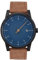 SLOW Solar 06 - Montre bracelet marron, boîtier anthracite, cadran bleu, Solaire 06