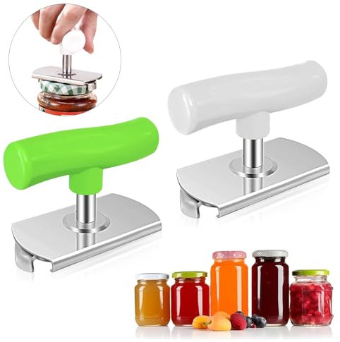 xiaoxiaozhijia Pack de 2 Abrelatas Manual Ajustable,Abre Botes Tarros de Acero Inoxidable,Abrebotellas de Rosca para la Tercera Edad para tapones de botella con un diámetro de 2,5-9,5cm