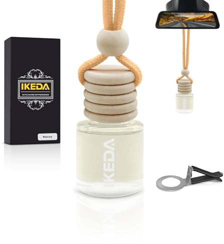 Ikeda Autoduft Hängend Nachfüllbar, 45+ Tage Langanhaltend, Lufterfrischer mit Clip & Naturöl (Kaffee, Orange, Vanille), Für Auto & Zuhause Erinnerung,10 ml
