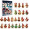 Weihnachtsbaum Huhn Anhänger, Adventskalender 2024, 24-Tage-Weihnachts-Countdown-Kalender für Huhnliebhaber, 2D Acryl Huhn-Hängeanhänger, Weihnachtsbaumschmuck (B)