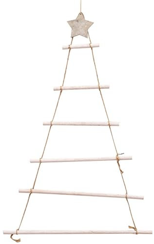 Lamppdcor Muro dell'albero di Natale Muro Appeso Albero di Natale a 7 Strati in Legno Appeso di con Stella Decorazione da Parete di Rustica per Artigianato per la Finestra di Nat