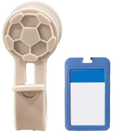 Porta badge magnetico con nome verticale, 7,6 x 10,2 cm, in PVC trasparente, design calcistico, forti magneti al neodimio, per lavoro, camicia (25, beige)