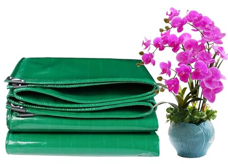 JXLQFA Telone Occhiellato, 1x45.5 m 450g/m² telone con occhielli per Barche Legno Piscina Mobili da Giardino Auto JXL11, Verde