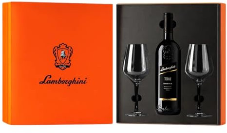 Cofanetto Regalo Lamborghini con Bottiglia di Vino e 2 Calici (GIFT, TORAMI)