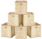 HEFTMAN Foldable Storage Cube Boxes - Set of 6 Beige Fabric Storage Boxes with Grommet Handle, Space Saving Fabric Cube Storage Boxes for Clothes, Toys, Books Organisation (33 x 33 x 33 cm - Beige)