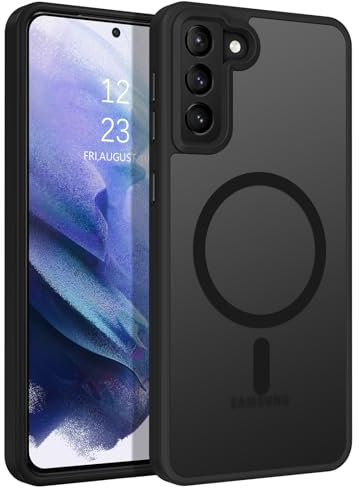 BENTOBEN Cover Magnetica per Samsung Galaxy S21 5G Custodia, Compatibile con MagSafe, Custodia Antiurto Traslucida Opaca Posteriore [Resistente ai Graffi], Sottile Protettiva Cellulare, Nero