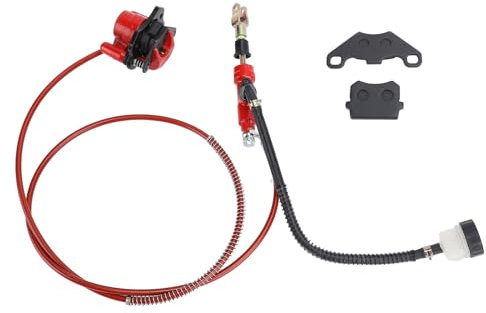 Rear Hydraulic Brake Caliper Master Cylinder Kit with 1.5m Soft Hose and Brake Pads Steel Alloy for ATV Quad Go Kart Mini Bike