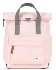 Roka London Canfield B - Zaino piccolo in nylon sostenibile, Rosa Inglese, S