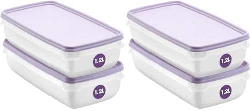 SmartStore Food Storage Containers 1.2L Set of 2 | Suitable for Fridge and Freezer | BPA Free Meal Prep Containers Reusable, Microwavable, Dishwasher Safe, Stackable and Nestable (Pack of 2)