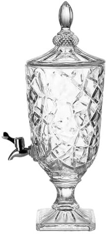 perfk Dispensateur de Boissons avec Robinet, pichet en Verre, Clair, élégant, Distributeur de Boissons, pichet d'eau pour Le jus de à l'eau de