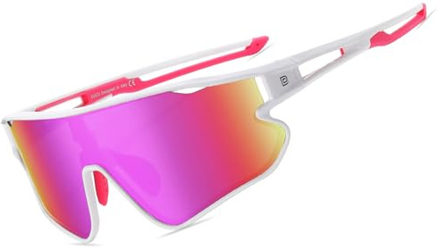 DUCO Polarisierte Fahrradbrille Herren Damen Schnelle Brille DC0023 | [24g TR-90 Super Leicht] Wrap Around Sport Sonnenbrille UV400 Laufbrille Sportbrille für Laufen/Ebike/Rennrad/Baseball