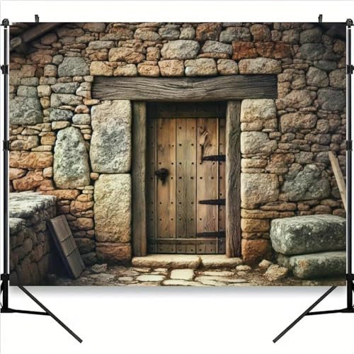 Fortschrittlicher Retro-Hintergrundstoff mit Steinmauer, EIN rustikaler strukturierter Stoff, geeignet für Fotostudios, LLL 210cmx150cm