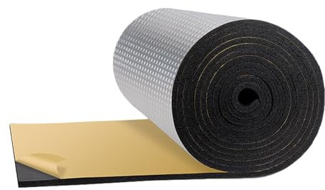 CZXMD Panneaux Isolants en Mousse Autocollants, Rouleaux Isolants Ignifuges, Panneaux RéFléChissants pour Radiateurs Acoustiques, DestinéS Aux Sols, Toits, Garages, Murs Et Camping-Cars(Size:10mm)