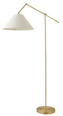 ValueLights | Layla Brushed Gold Adjustable Floor Lamp with Linen Shade | Floor Lamps, Home Décor & Improvement Essential
