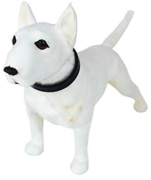 MZICXV 8,7 Realistische Bullterrier Figur, Kunsthund Statue, handgefertigte Wohndekoration(White)