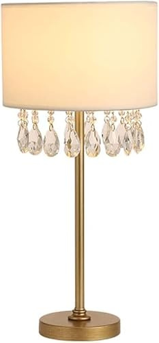 Lámpara de mesa de cristal de metal moderna E27, 1 luz, pantalla de tela, lámpara de escritorio for mesita de noche, accesorio de iluminación for dormitorio, sala de estar y hogar ,lámpara de araña