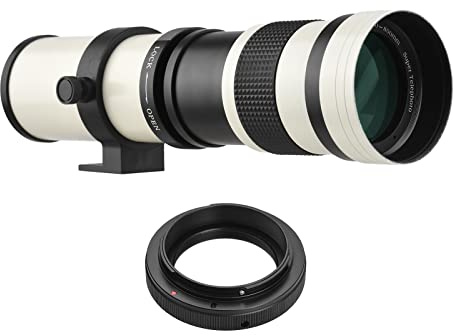 MF Super Telephoto Lens 420-800mm F 8 3-16 mit T-Mount und Adapterring für EF-Mount-Kameras universelles 1 4-Gewinde manueller Fokus Mehrfachbeschichtung Metallgehäuse