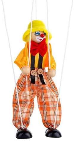 Divertenti Marionette Colorate, Marionette in Legno da 24 cm con Arti Mobili per Giochi Fantasiosi e Feste di per Uomini e Donne in Famiglia, Giallo
