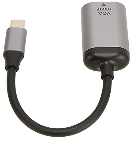 PxQuerantic USB C to VGA Adapter Aluminium Alloy, Type C to VGA Adapter Supports 1920x1200 60Hz Stable Transmission, Plug and Play USB C to VGA Cable for Laptop Desktop Projector