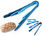 Pinces de Cuisine Professionel Pince BBQ,Barbecue Ustensile de Cuisine en INOX, Idéal pour Servir avec Silicon Chefs, Pince pour Rôti,Viande Grillée, Patisserie,Biscuit - 3 Pack Bleu