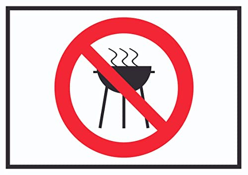 HB-Druck Grillen verboten Symbol Schild A6 Rückseite selbstklebend