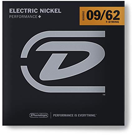 JIM DUNLOP Cuerdas para guitarra eléctrica Set de 7 cuerdas Nickel Wound 9-62