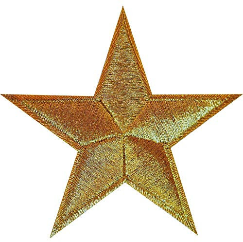 Gold Star Iron On Patch Sew On Badge Bag Clothes Crafts Embroidered Applique