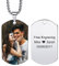 MunkiMix Benutzerdefinierter Hundemarken Text und Bild gravierte Halsketten mit farbigem/schwarz-weißem Bild Anhänger personalisiertes Geschenk für Männer/Frauen Schmuck