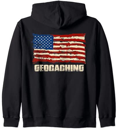 Amerikanische Flagge Geocaching - Patriotisches US Geocaching Geschenk Kapuzenjacke