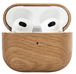 OAKYWOOD Oak Headphones Protective Case Compatible with AirPods 3 Handmade from Real Wood and Coated with Natural Oils Fall Protection Compatible with Qi/Magsafe Chargers