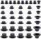 NBEADS 40 Stück 4 Größen Mini Schwarze Zylinder, Kunststoff Zauberer Zylinder Weihnachtsdekoration Mini Hüte Miniatur Zylinder Bastelgeschenk Zubehör Für Schneemann Dekoration Weihnachtsfeier